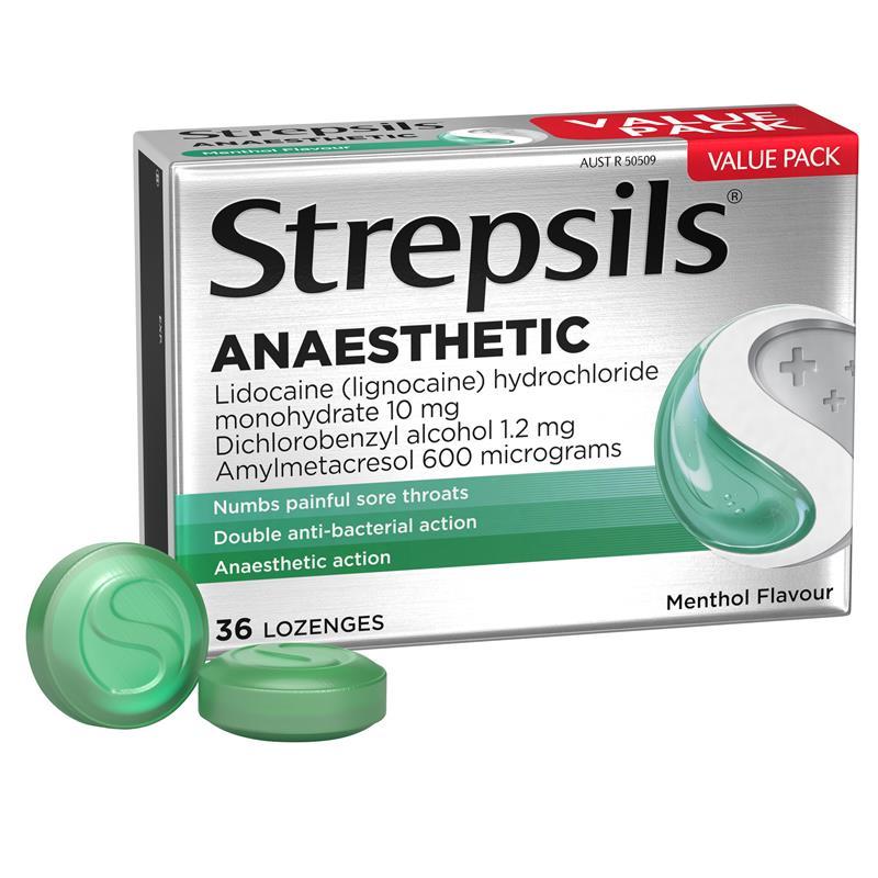 Strepsils Anaesthetic Menthol 36 Lozenges