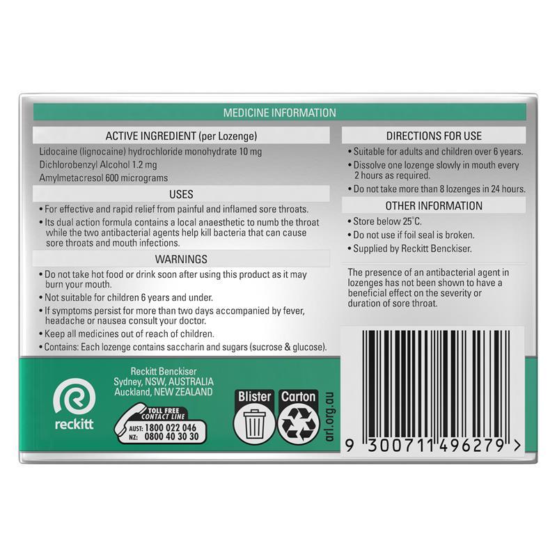 Strepsils Anaesthetic Menthol 36 Lozenges