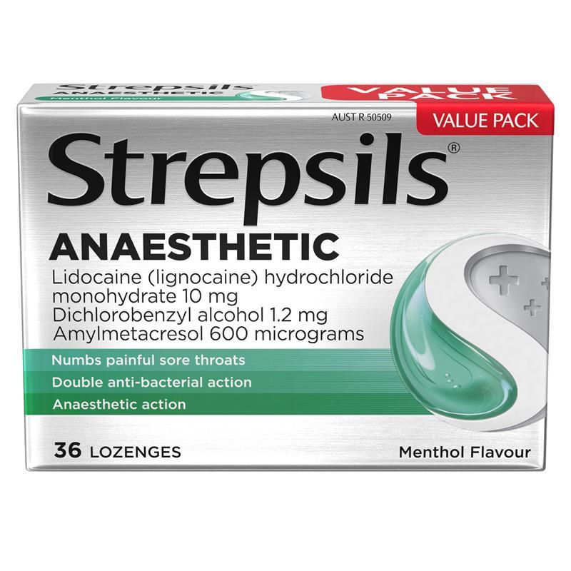 Strepsils Anaesthetic Menthol 36 Lozenges