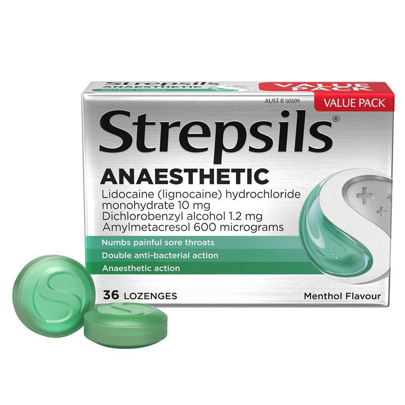 Strepsils Anaesthetic Menthol 36 Lozenges