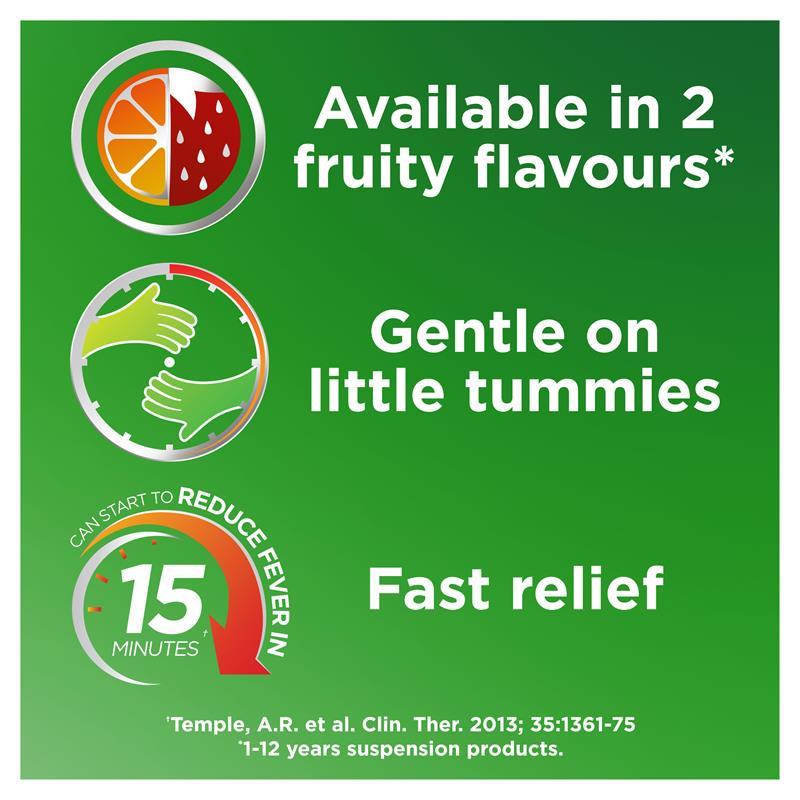 Panadol Children 1-5 Years Suspension Fever & Pain Relief Orange Flavour 200ml