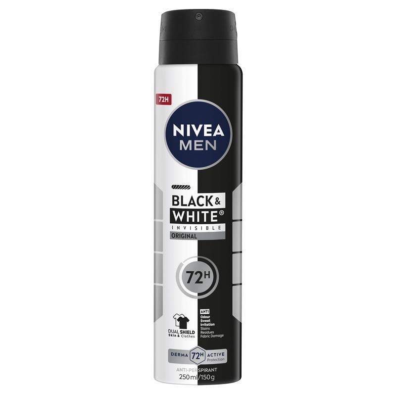 NIVEA MEN Black & White Power Aerosol Deodorant 72H Protection 250ml