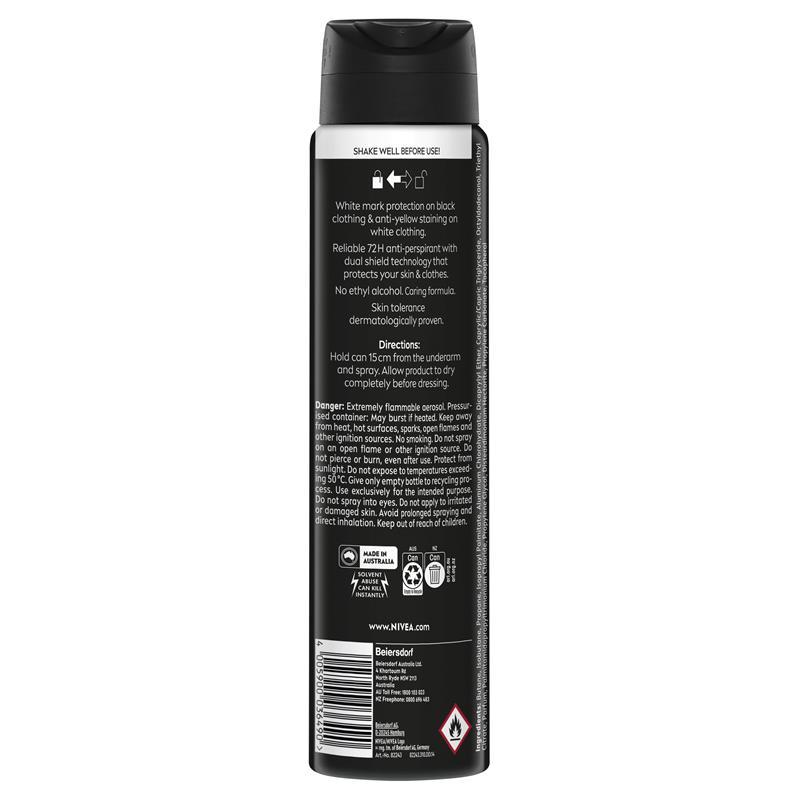 NIVEA MEN Black & White Power Aerosol Deodorant 72H Protection 250ml
