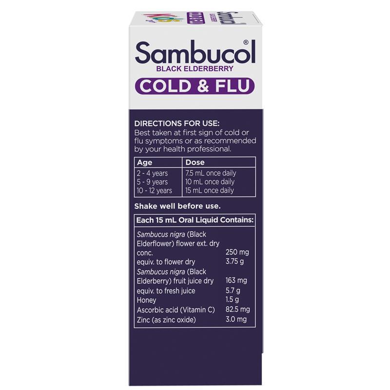Sambucol Black Elderberry Cold & Flu Kids Liquid 120mL