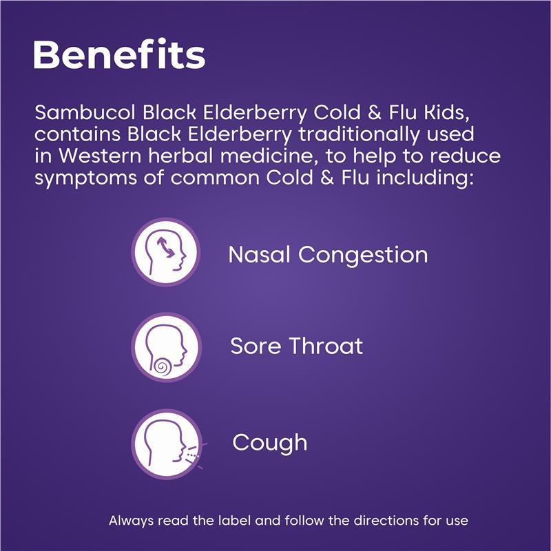 Sambucol Black Elderberry Cold & Flu Kids Liquid 120mL