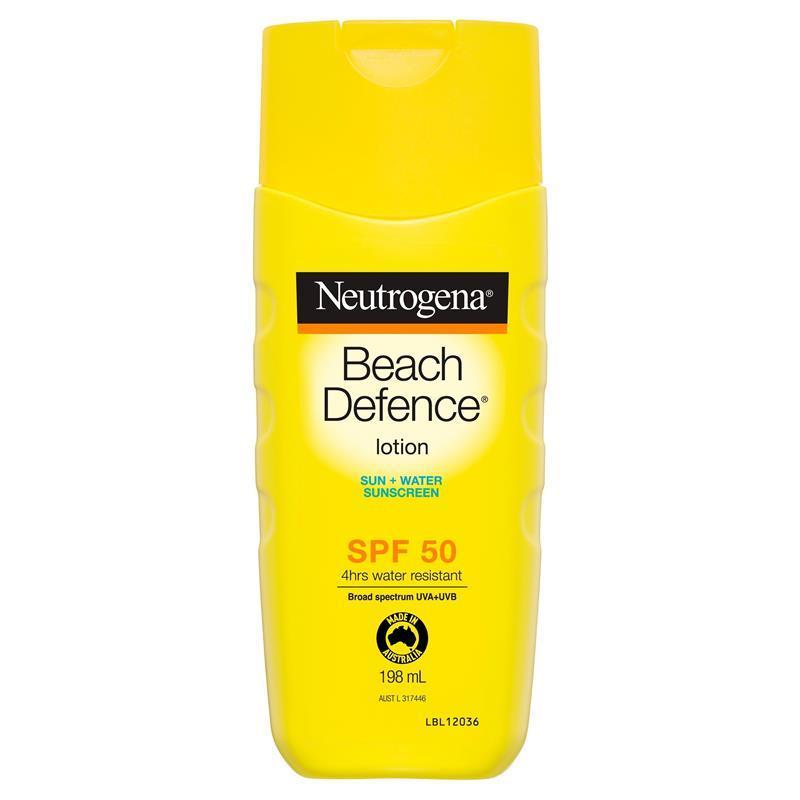 Neutrogena Beach Defence Sun + Water Sunscreen Lotion SPF 50 198mL