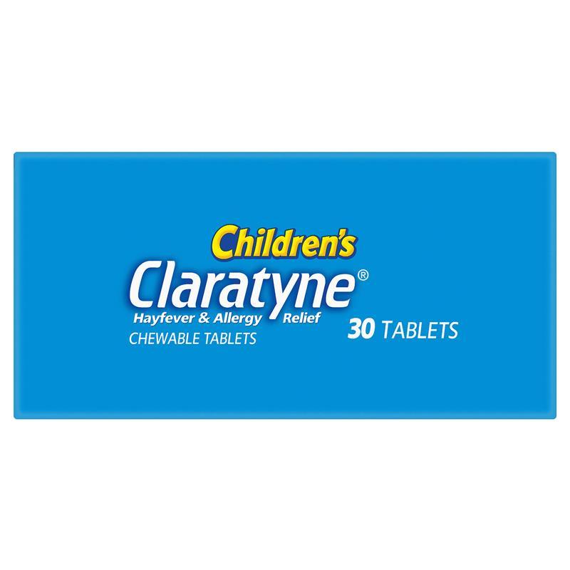 Children's Claratyne Allergy & Hayfever Relief Antihistamine For Kids Grape Chewable Tablets 30 pack