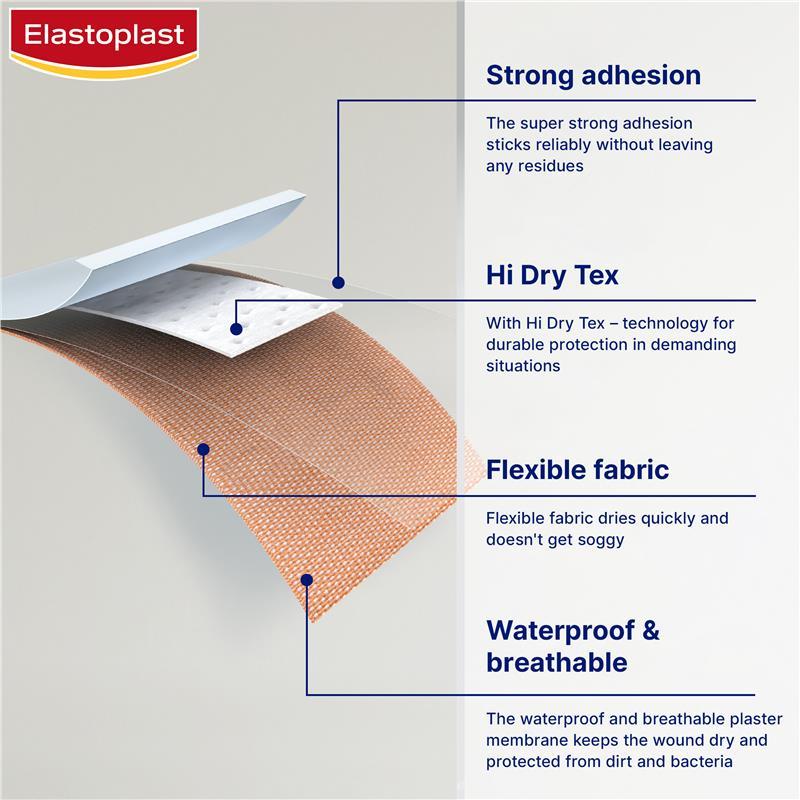 Elastoplast Heavy Fabric Waterproof XL 10 Strips