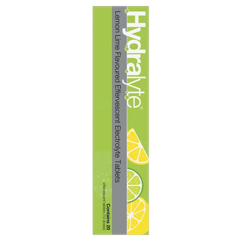 Hydralyte Effervescent Lemon Lime Electolyte Tablets 20 Pack