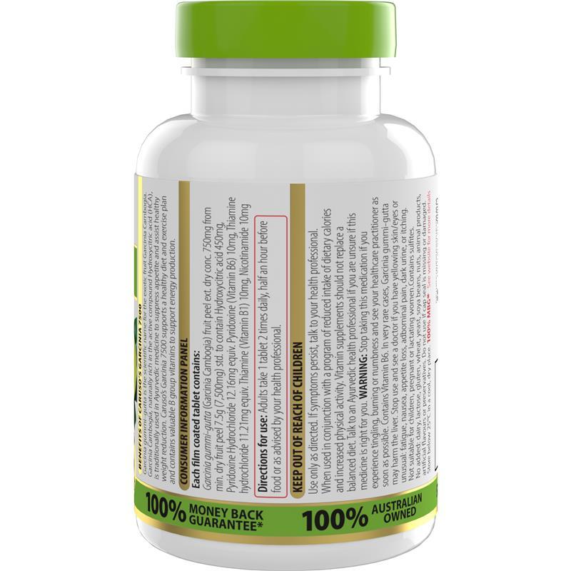 Carusos Garcinia Cambogia 7500 120 Tablets