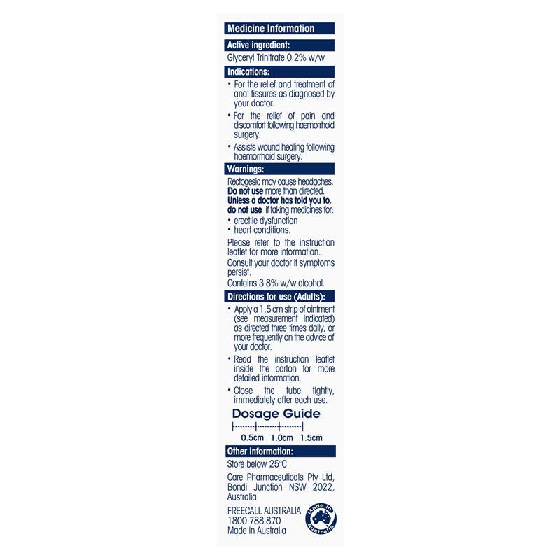 Rectogesic Ointment 30g - Glyceryl Trinitrate (S3)