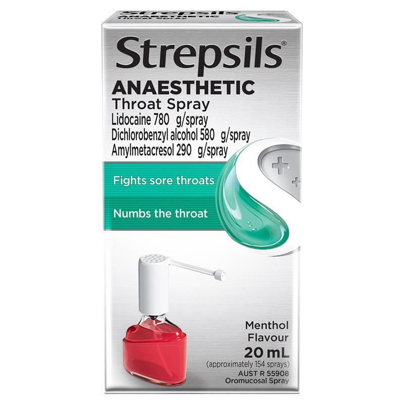 Strepsils Plus Sore Throat Numbing Spray Pain Relief