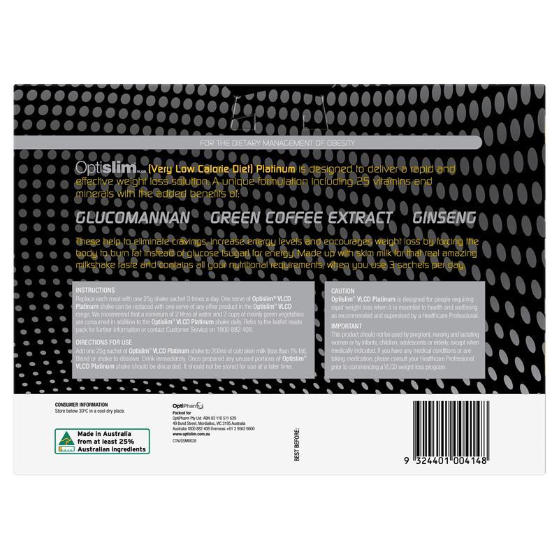 Optislim VLCD Platinum Coffee Shake 21x25g Sachets