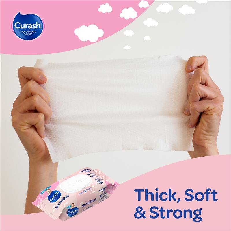 Curash Baby Sensitive Wipes 6 x 80 Value Pack