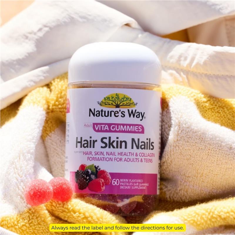 Nature's Way Adult Vita Gummies Hair Skin Nail 60 Gummies