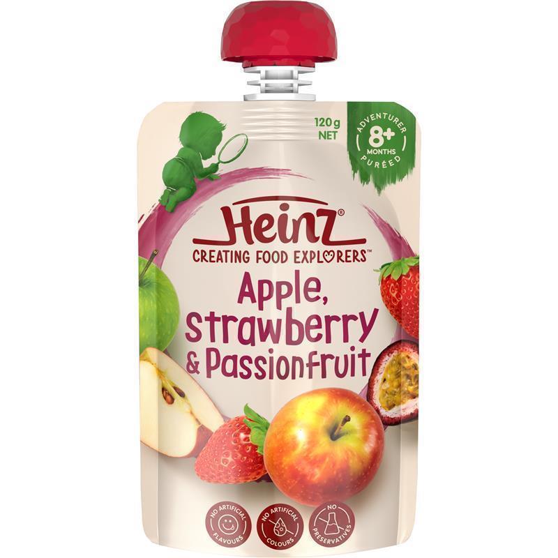 Heinz Apple Strawberry & Passionfruit Pouch 120g 8m+