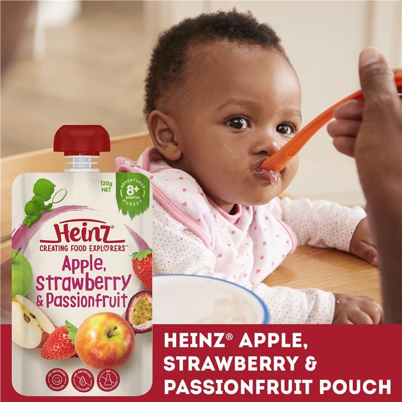 Heinz Apple Strawberry & Passionfruit Pouch 120g 8m+