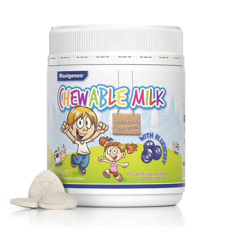 Maxigenes Chewable Milk With Blueberry 150 Tablets