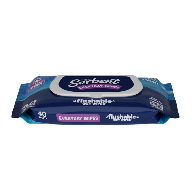 Sorbent Flushable Wipes 40 Pack