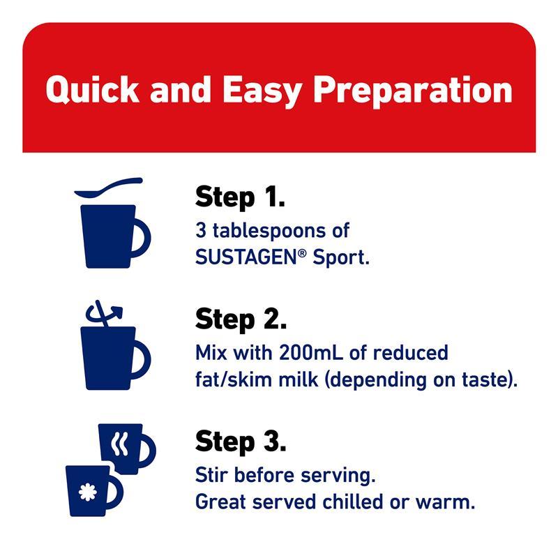 Sustagen Sports Nutrition Powder Supplement Vanilla Flavour 910g