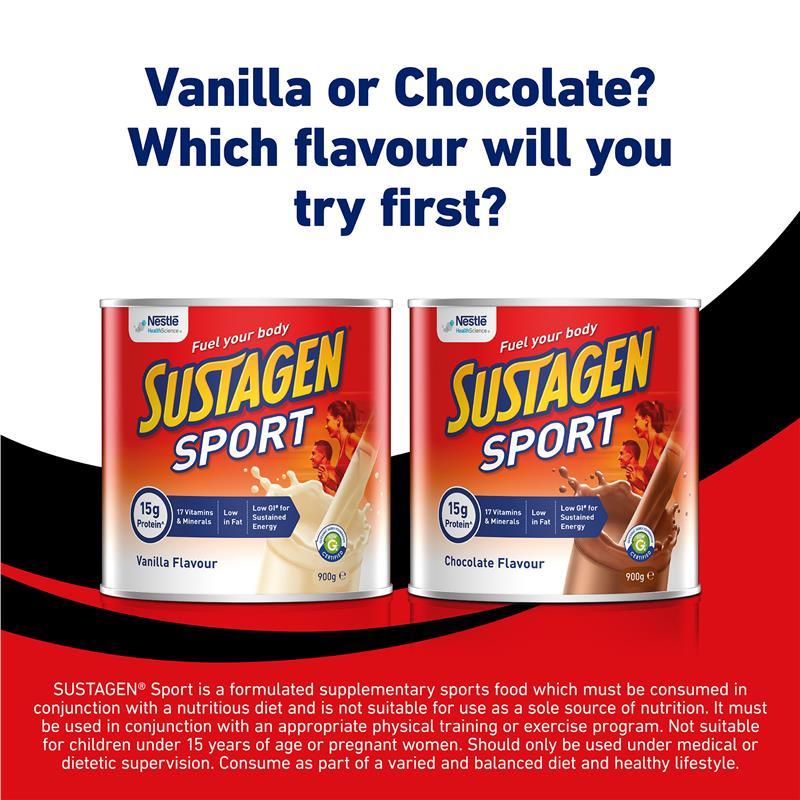 Sustagen Sports Nutrition Powder Supplement Vanilla Flavour 910g