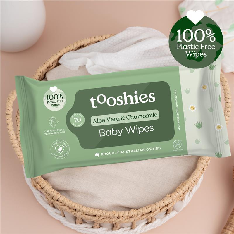Tooshies Baby Wipes Aloe Vera & Chamomile 70 Pack