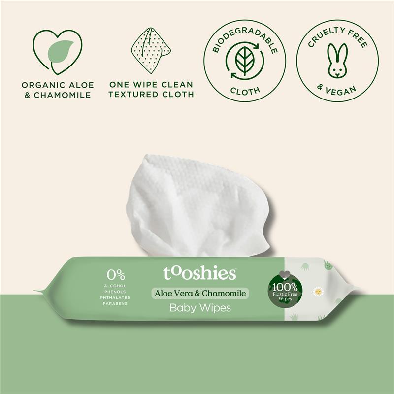 Tooshies Baby Wipes Aloe Vera & Chamomile 70 Pack
