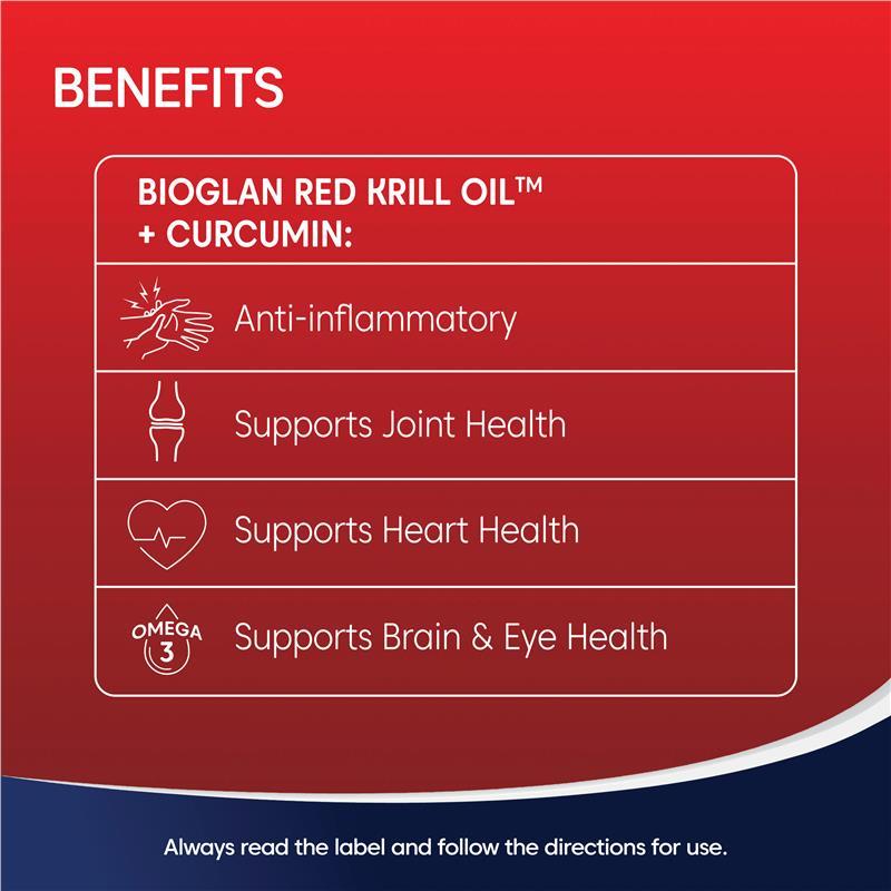 Bioglan Red Krill Plus Curcumin 60 Capsules