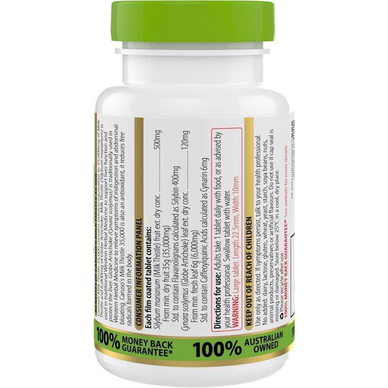 Carusos One a Day Milk Thistle 60 Tablets