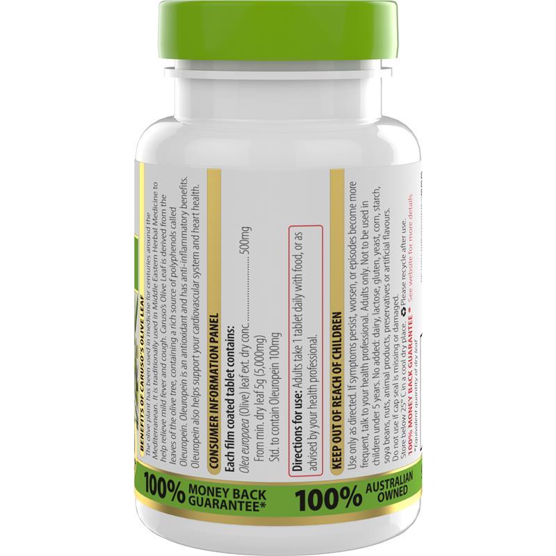 Carusos One a Day Olive Leaf 60 Tablets