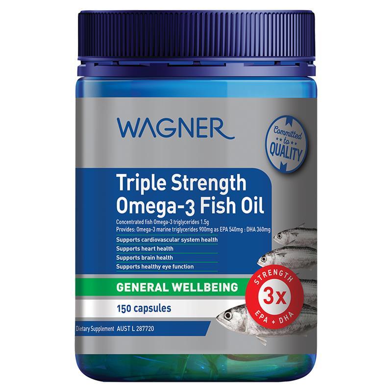 Wagner Triple Strength Omega-3 Fish Oil 150 Capsules