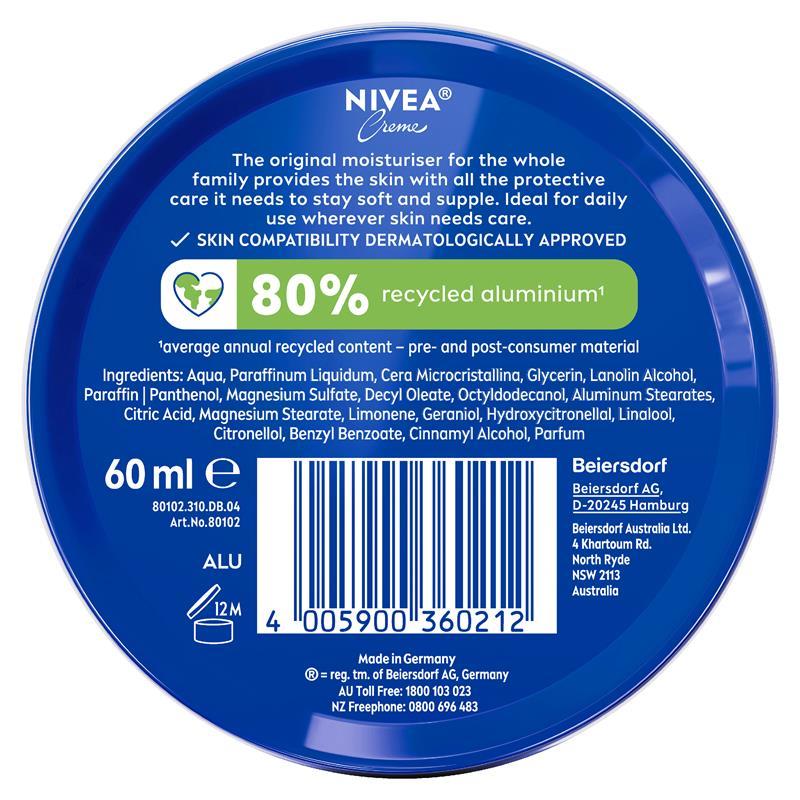 NIVEA Creme Moisturiser Blue Tin 60ml