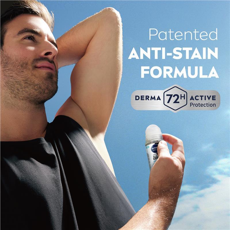 NIVEA MEN Black & White Fresh Roll On Deodorant 72H Protection 50ml