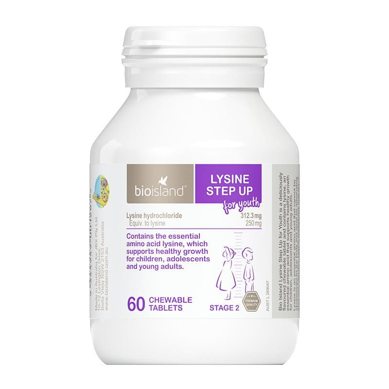 Bio Island Lysine Step Up for Youth 60 Chewable tablets