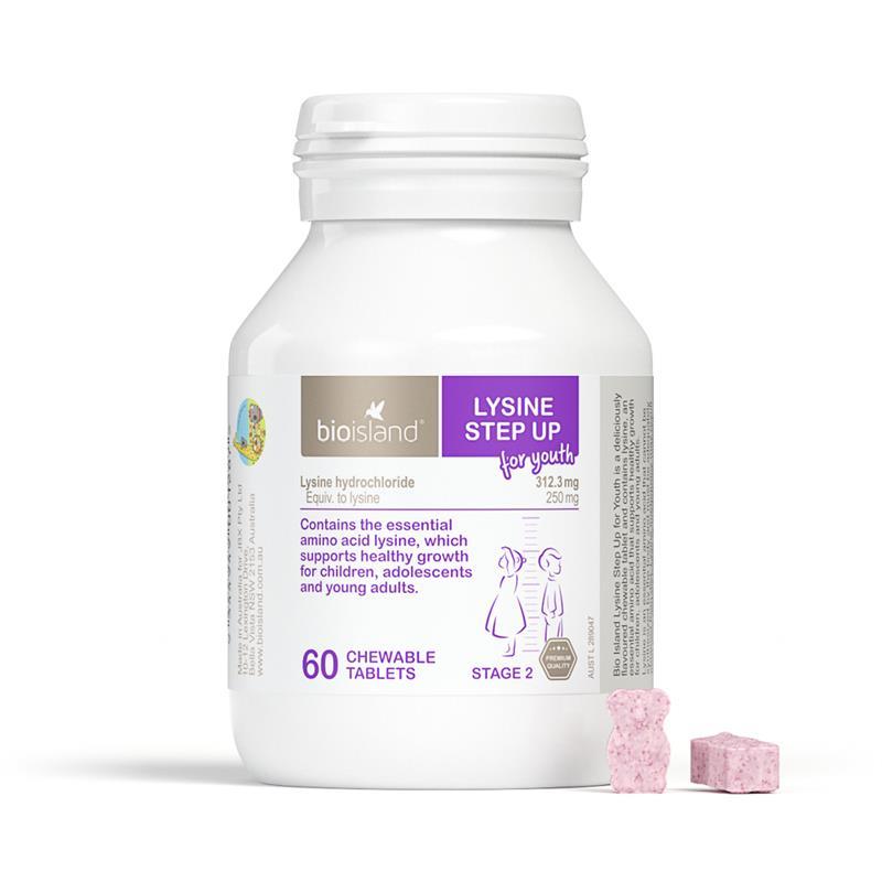 Bio Island Lysine Step Up for Youth 60 Chewable tablets