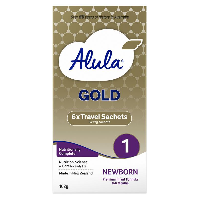 Alula Gold Stage 1 Newborn Infant Formula 0-6 Months Stick Pack 6 x 17g