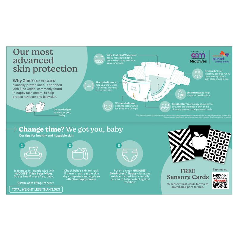 Huggies Skin Protect Newborn Nappies Size 1 (Up to 5kg) 108 Pack