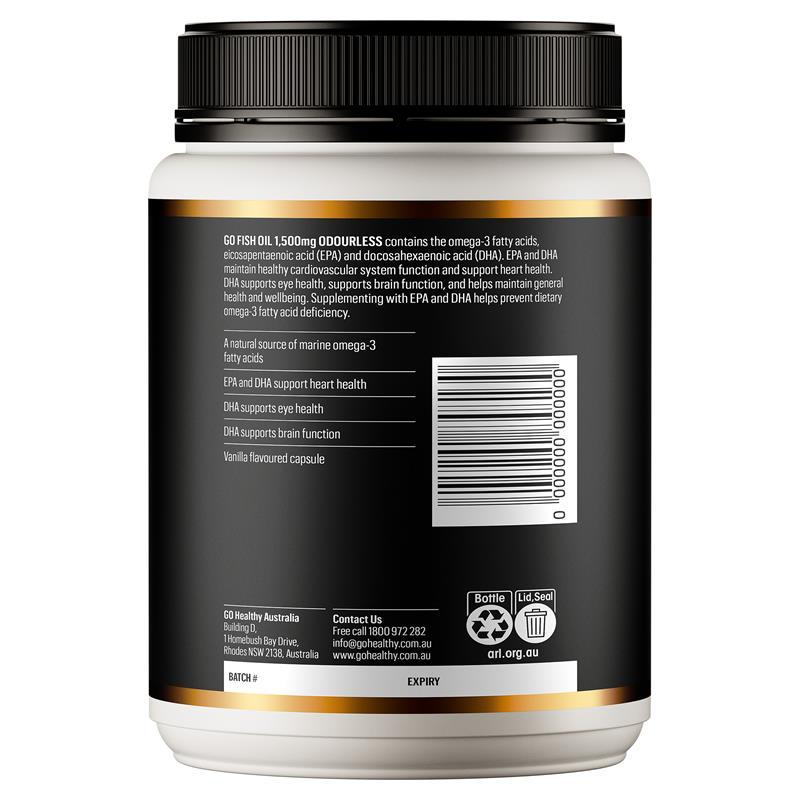 GO Healthy Fish Oil 1500mg Odourless 420 Capsules