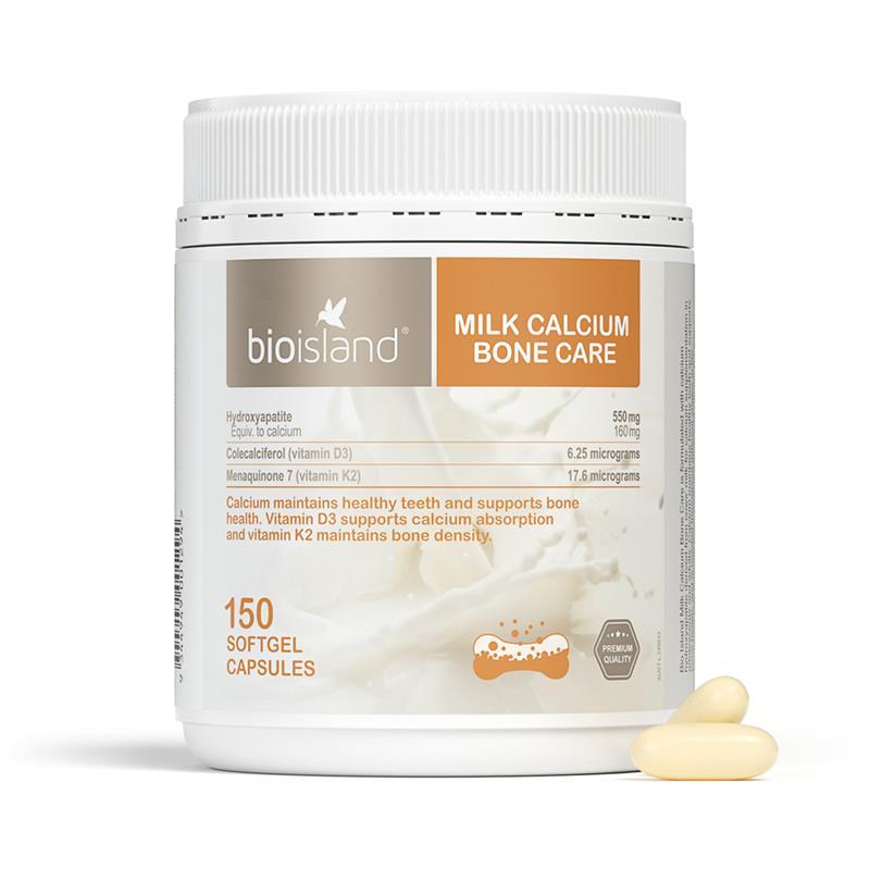 Bio Island Milk Calcium Bone Care 150 Softgel Capsules