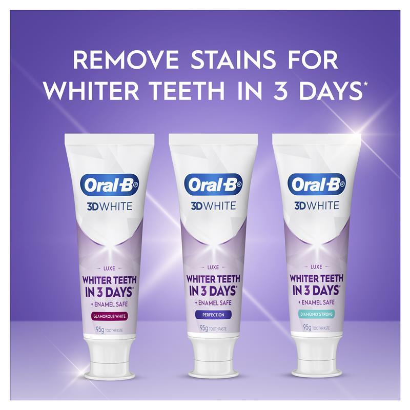Oral B Teeth Whitening Toothpaste 3D White Luxe Diamond Strong 95g