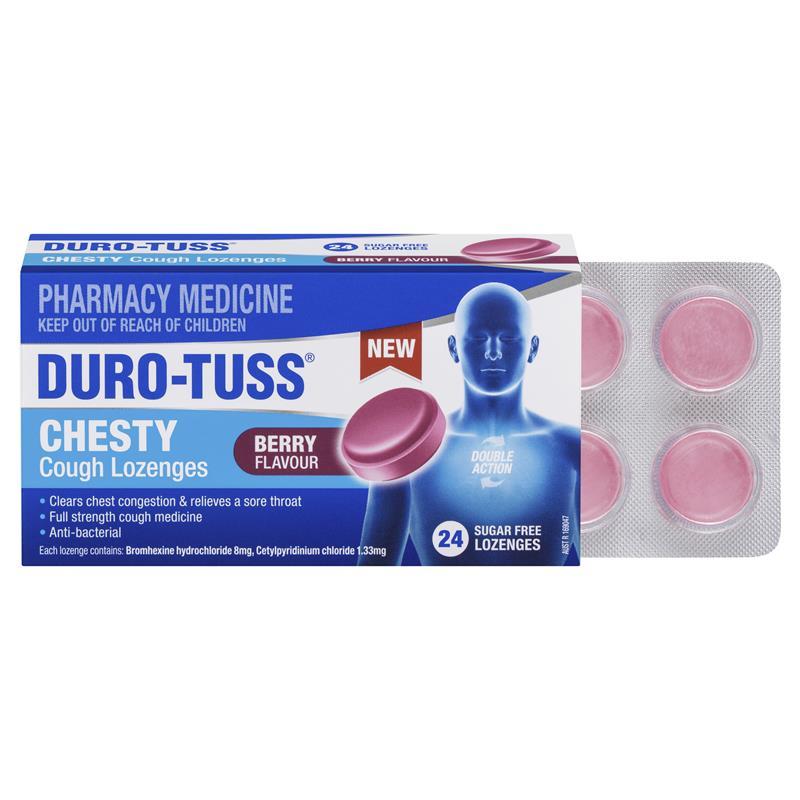 DURO-TUSS Chesty Cough Lozenges Berry 24 Lozenges