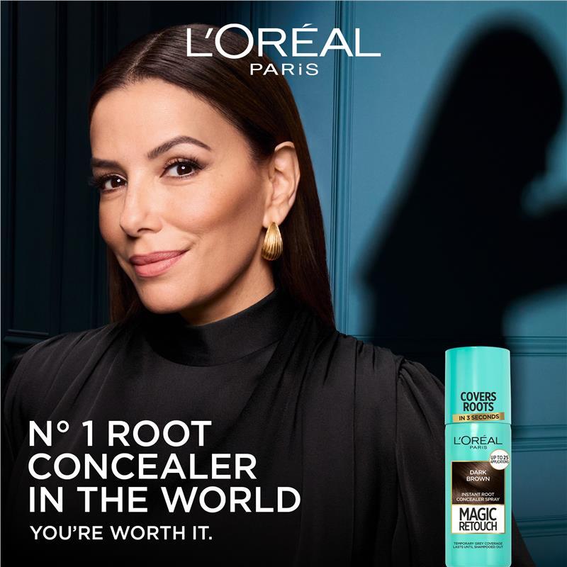 L'Oreal Paris Magic Retouch Temporary Root Concealer Spray - Cool Brown (Instant Grey Hair Coverage)