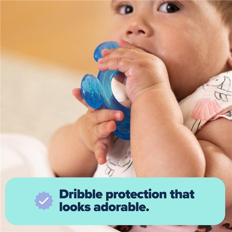 Nuby Muslin Bandana Bib with Teething Corner Girl 2 Pack