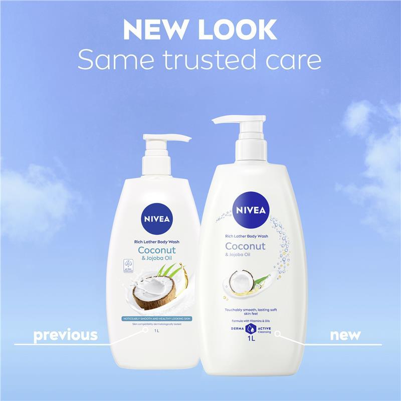 NIVEA Coconut & Jojoba Oil Rich Body Wash 1L