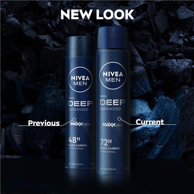 NIVEA MEN Deep Aerosol Deodorant 72H Protection 250ml