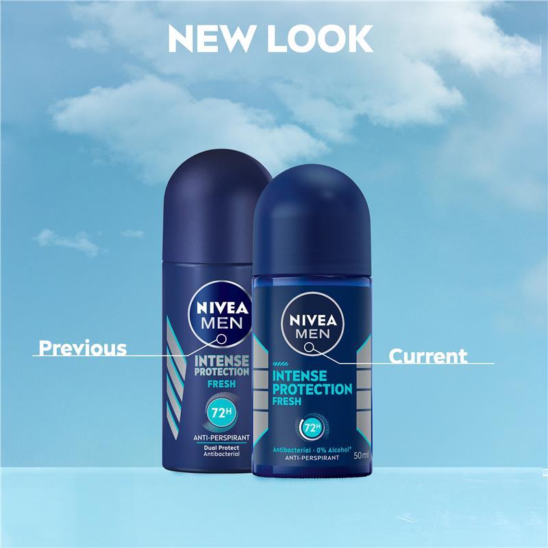NIVEA MEN Intense Protection Fresh Roll On Deodorant 72H Protection 50ml