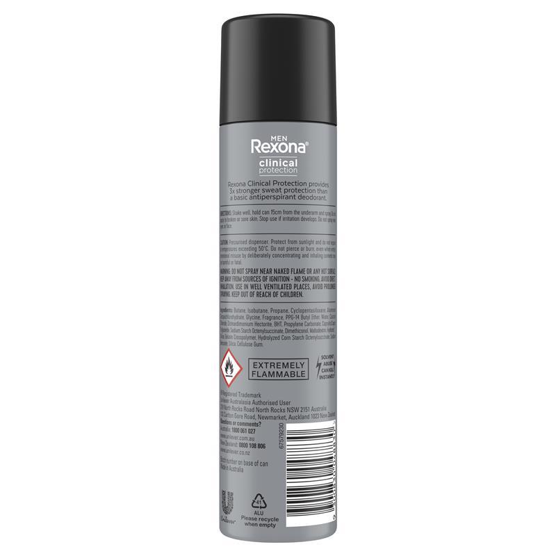 Rexona Men Clinical Protection Antiperspirant Aerosol Clean Scent 180ml