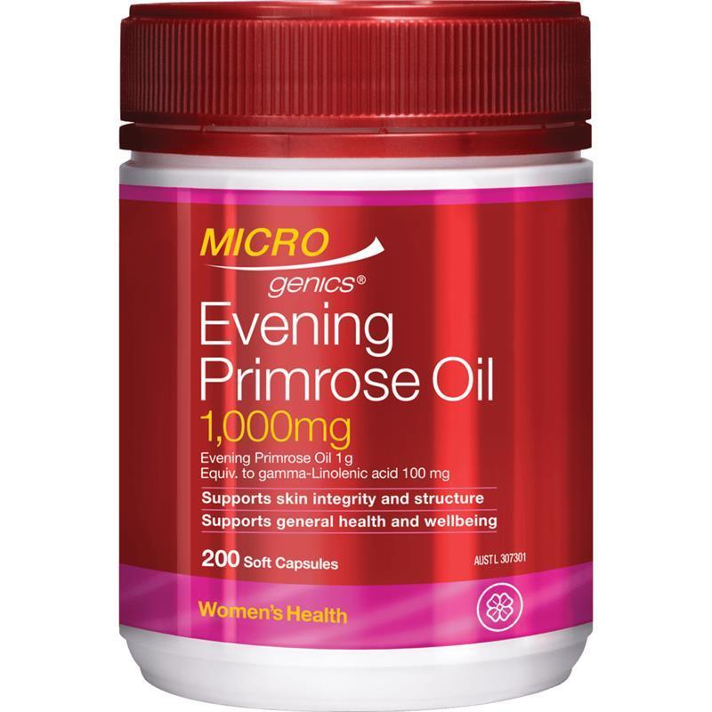 Microgenics Evening Primrose Oil 1000mg 200 Capsules