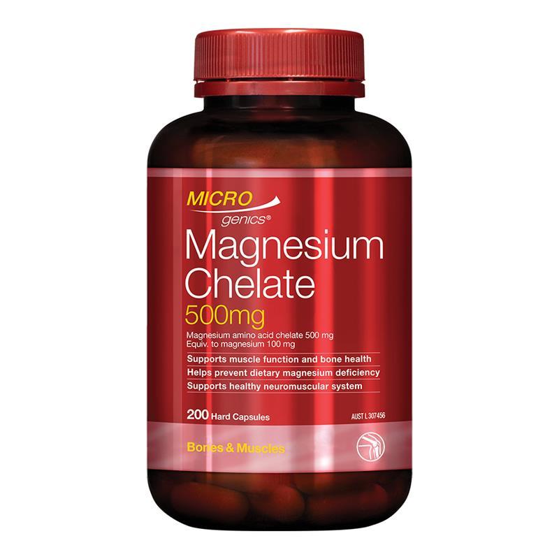 Microgenics Magnesium Chelate 500mg 200 Capsules