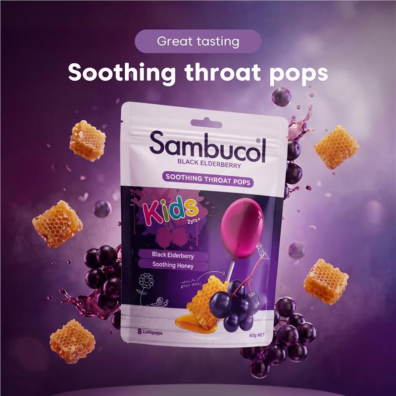 Sambucol Kids Soothing Throat Pops 8 Pack